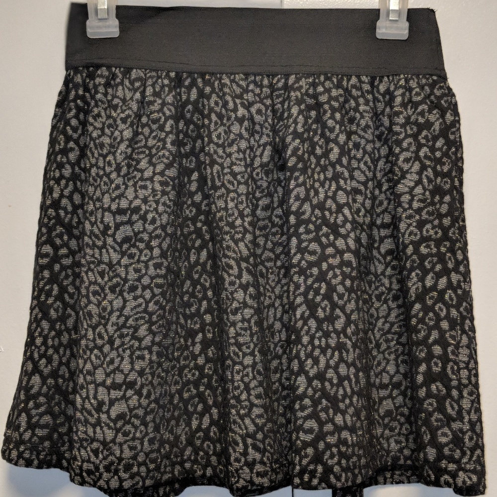 S/M Black and Gold Skater Skirt